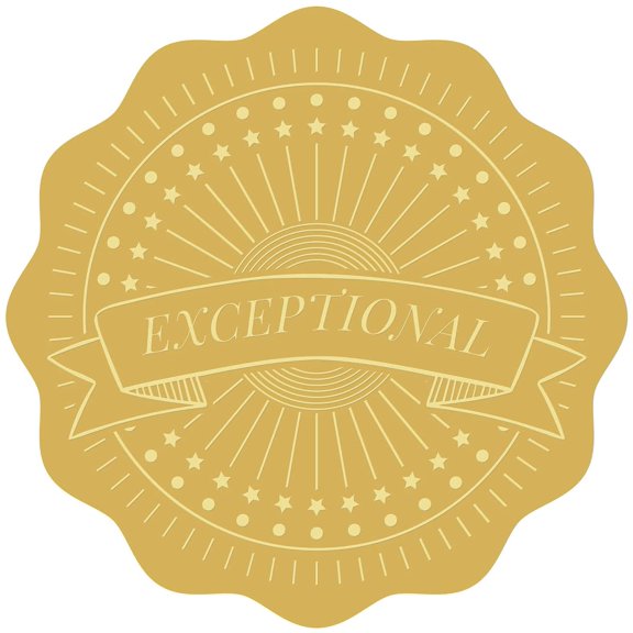 Gold Foil Certificate Seals Exceptional 2" Round Self Adhesive Embossed Stickers 100pcs for Invitations Certification Graduation Notary Seals Corporate Seals Monogram Emboss DIY