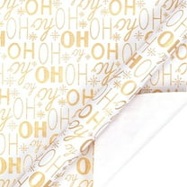 Gold Foil Christmas Wrapping Paper Roll 118 Inch Long Recyclable Gift Wrap with Cutting Grid