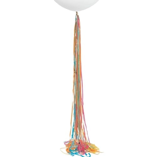 Gold Foil & Colorful Tissue Tassel Balloon Tail (6 ft) 1 Pc. - Vibrant Decorative Accents - Perfect for Parties, Weddings, Birthdays & Celebrations