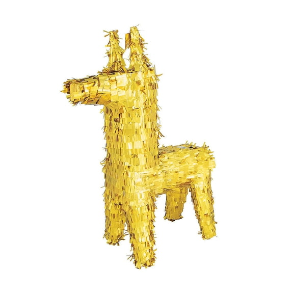 Gold Foil Donkey Pinata - Party Decor - 1 Piece