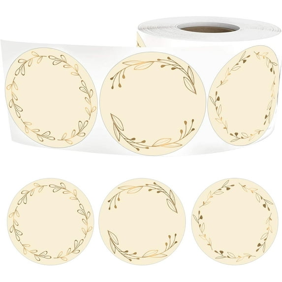 Gold Foil Floral Canning Jars Labels 2inch Handmade Mason Jar Stickers Spice Bottle Labels for Gift Package 250Pcs