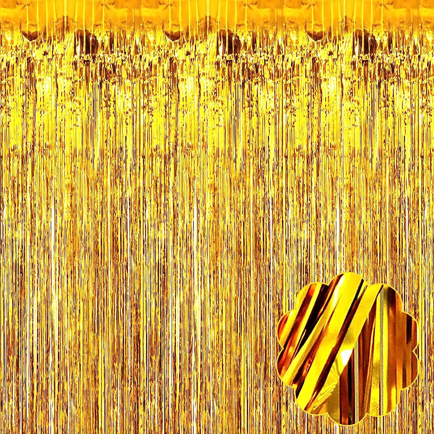 Gold Foil Fringe Curtain, Christmas Party Decoration , 1 Shimmer