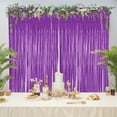 thumbnail image 1 of Gold Foil Fringe Curtains Party Decorations, Gold Tinsel Curtain Backdrop for Parties, Streamer Backdrop Curtains, Glitter Streamer Fringe Backdrop for Birthday Decoration,Purple,100x200cm, 1 of 7