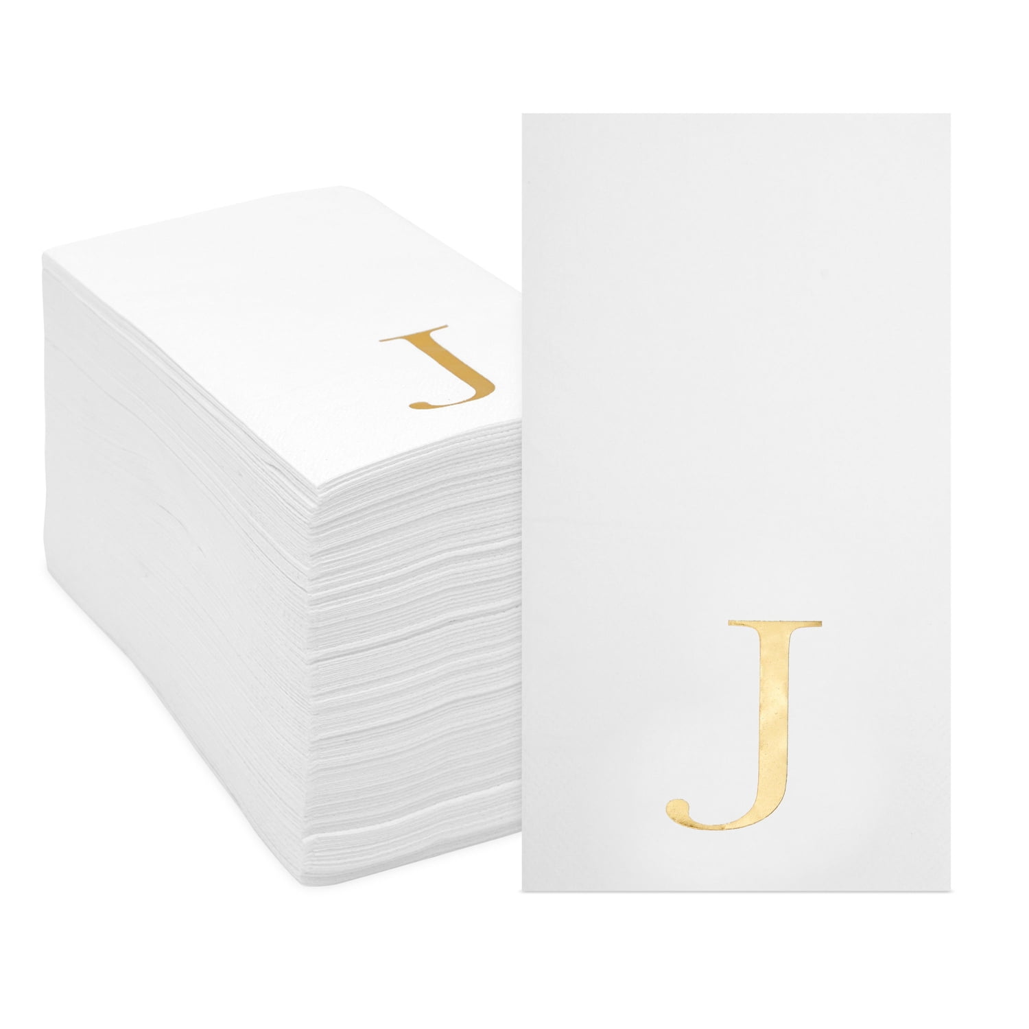 Sparkle and Bash 100 Pack Gold Foil Initial Letter J White Monogram Paper Napkins for Wedding Reception Table Decorations 4 x 8 In Walmart