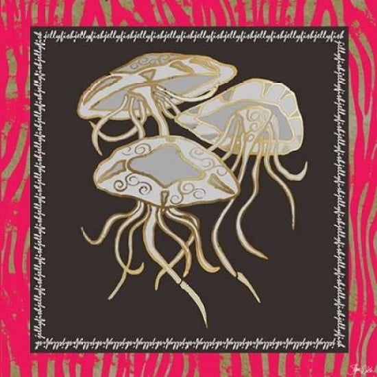Gold Foil Jellyfish Canvas Art - Shanni Welsh (24 x 24)