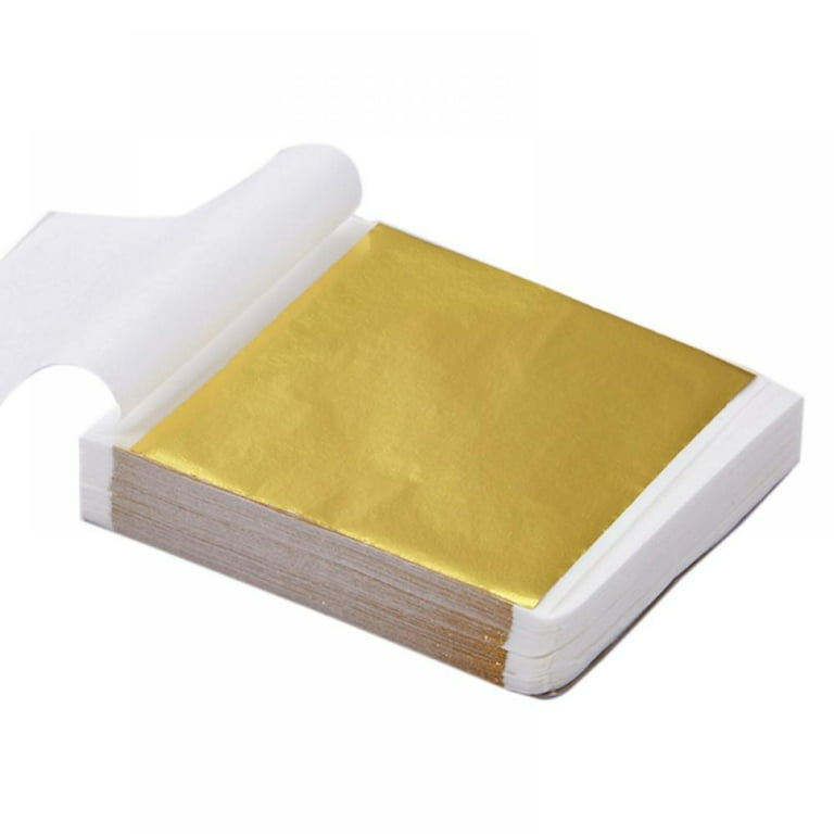 100 Sheets Gold Foil Paper Art Gold Foil Sheets Gilding Brush Thin Gold  Leaf Sheets Gold Foil Paper Craft for Arts Painting Gilding Crafting