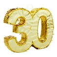 thumbnail image 1 of Gold Foil Number 30 Pinata for 30th Birthday Party Decorations, Anniversary Celebrations (Small, 16.5 x 13 x 3 In), 1 of 9