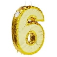 thumbnail image 1 of Juvale Gold Foil Number 6 Pinata - Shimmering Gold Centerpiece & Pinatas for Birthday Party - For 6th Birthday Decorations for Boys - 15.5x10.5x3 in, 1 of 10