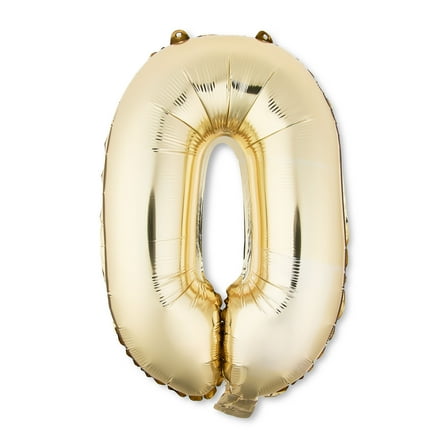 16" Gold Number 0 Foil Balloon, by Way To Celebrate