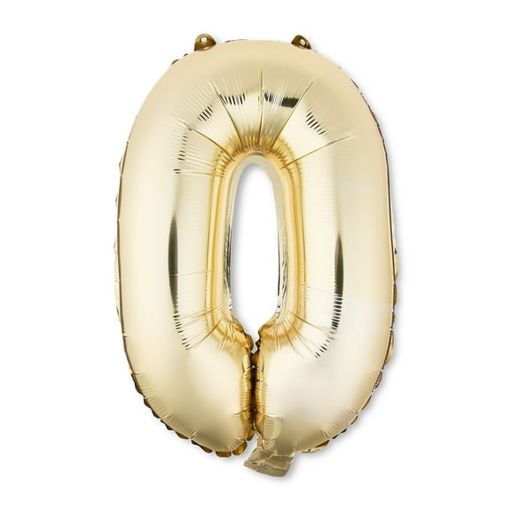 16" Gold Number 0 Foil Balloon, by Way To Celebrate