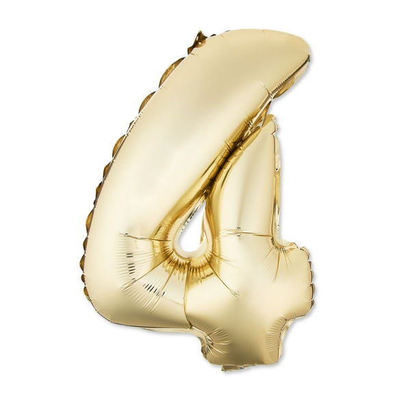 16" Gold Number 4 Foil Balloon, by Way To Celebrate