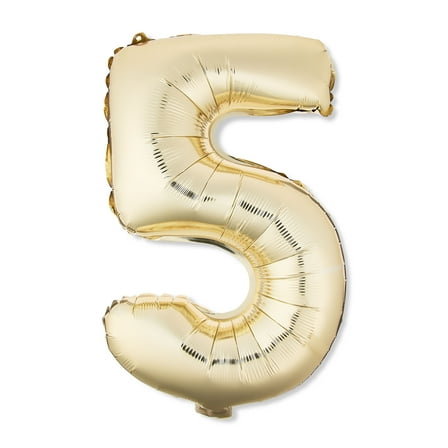 16" Gold Foil Party Balloon Number 5, by Way to Celebrate