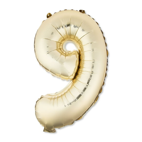 16" Gold Number 9 Foil Balloon, by Way To Celebrate