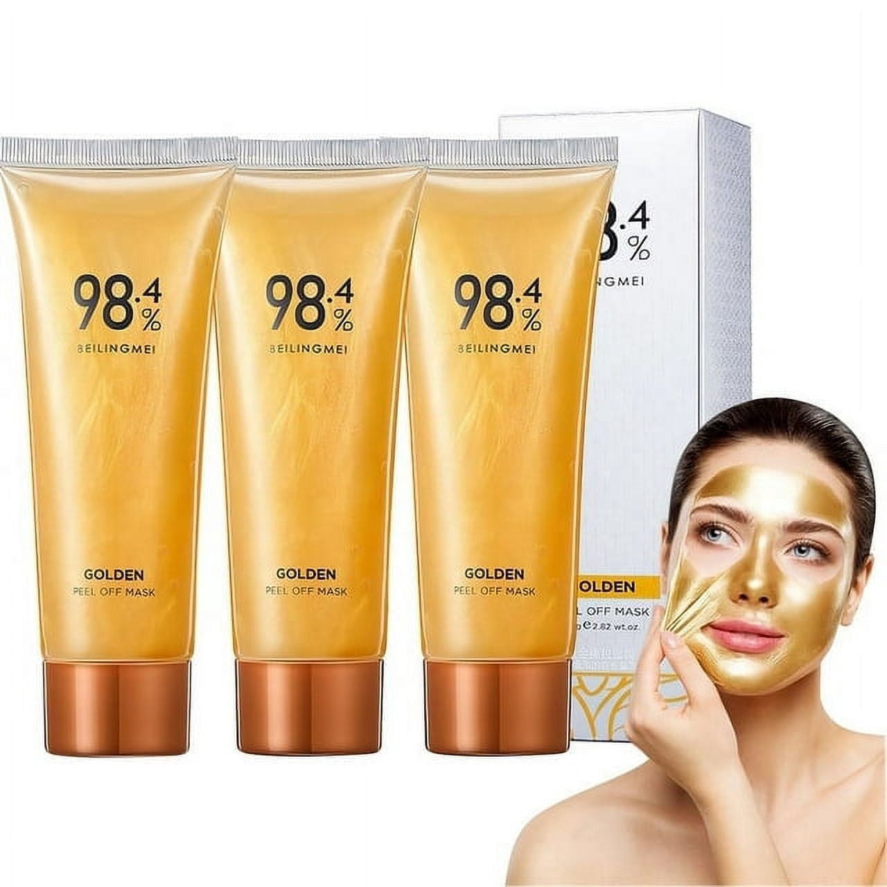 Gold Foil Peel-Off Mask,Gold Peel Off Face Mask Anti-Wrinkle,98.4%