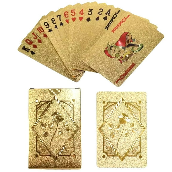 Gold Foil Poker Card Euro Style Plastic Playing Cards Waterproof Card Game Props Magic Tools Holiday Collectibles Party Gifts