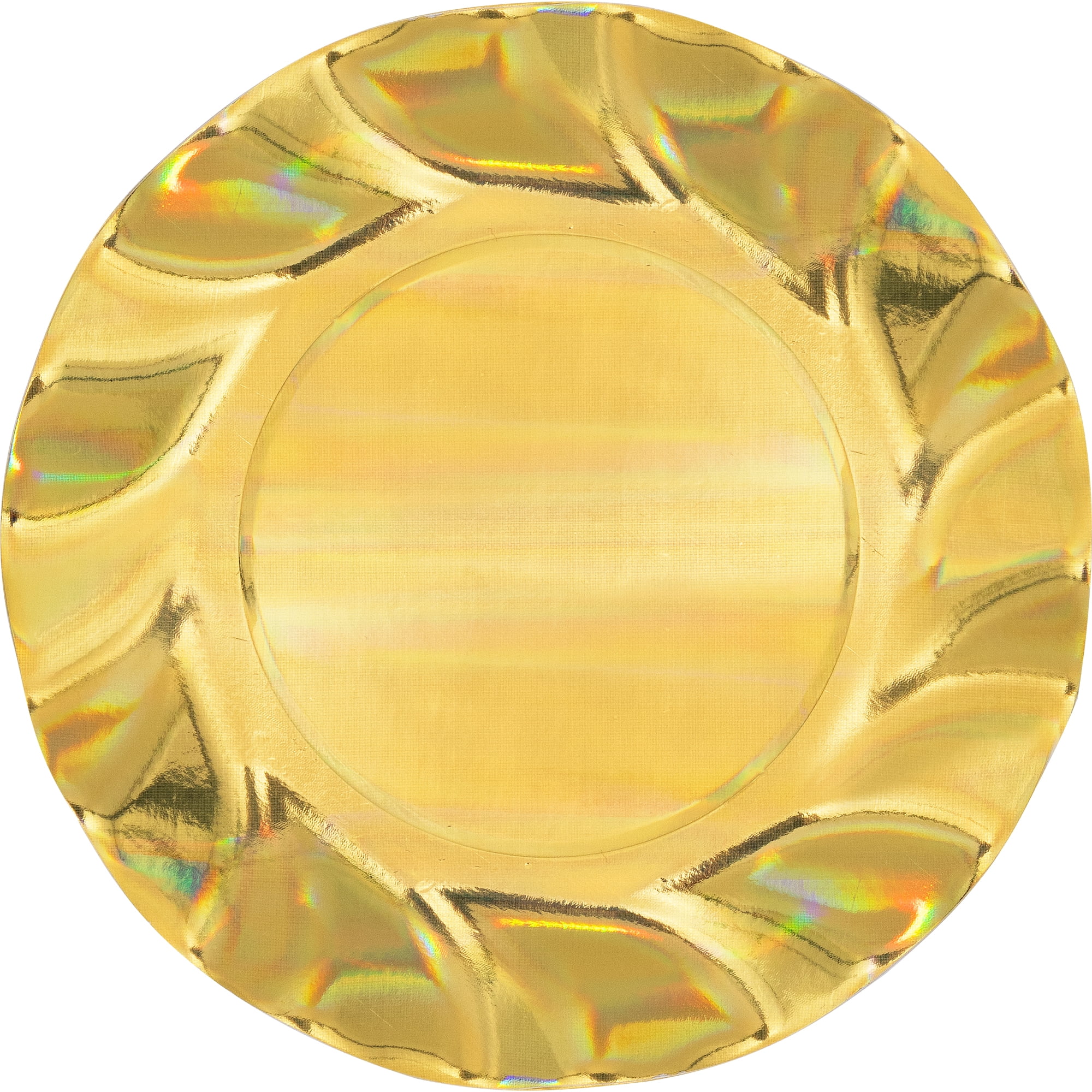 Gold Foil Scalloped 7" Dessert Plates 10 Count by Way to Celebrate
