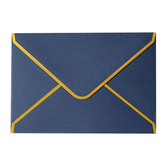 Gold Foil Stamped Kraft Paper Envelopes, 10-Pack Western Triangular Flap Stationery, Elegant Gift Wrapping and Invitation Envelopes for Weddings, Parties, and Holidays, Vintage Style Paper for Cards