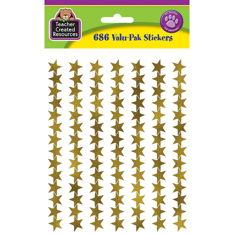 Foil Star Stickers, 3/4, Gold: Pack of 175  Gold star stickers, Star  stickers, Star illustration