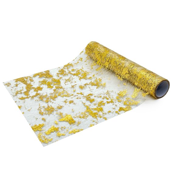 Gold Foil Table Runner Table Cloth Glittering Fabric Tablecloth Elegant for Home and Wedding Decorations