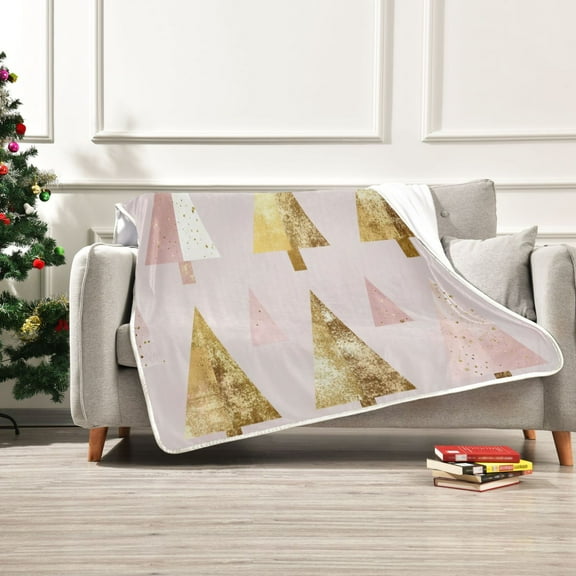 Gold Foil Trees Blanket Bed Throws Soft Cozy Blankets Throw Blanket for Couch for Home Decor