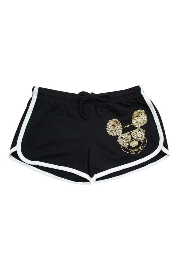 Gold Foil Women's Black Beach Shorts