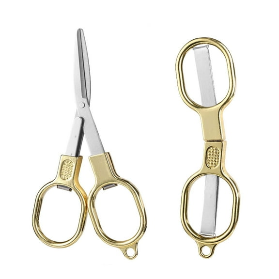 Gold Folding Scissors Stainless Steel Portable Mini Travel Scissors Foldable Pocket Scissors Gold