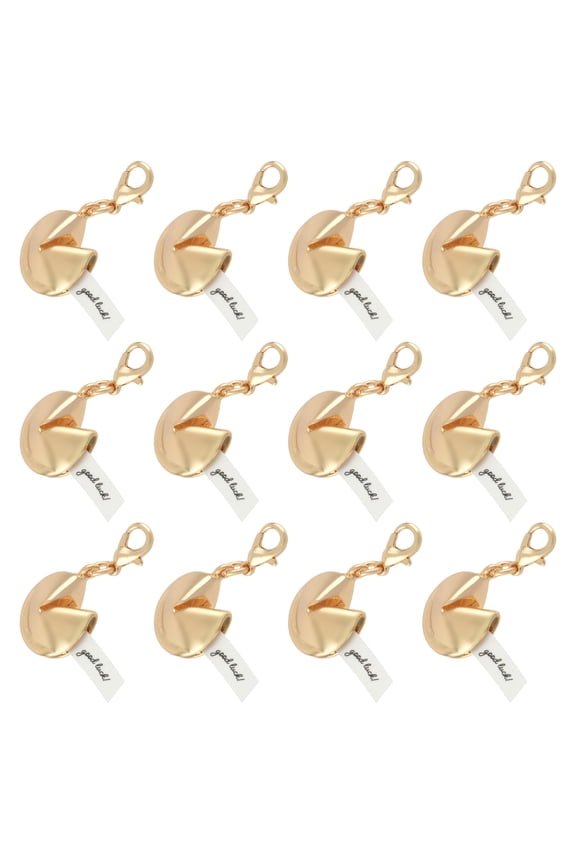 Gold Fortune Cookie Charm by Bead Landing Nickel-Free Charms for DIY Jewelry Making - Necklaces - Bracelets & Keychains - 12 Pack
