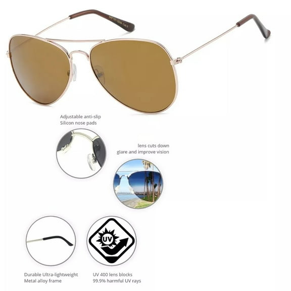 Gold Frame Lens Metal Aviator Sunglasses For Women Men Vintage Sports Driving