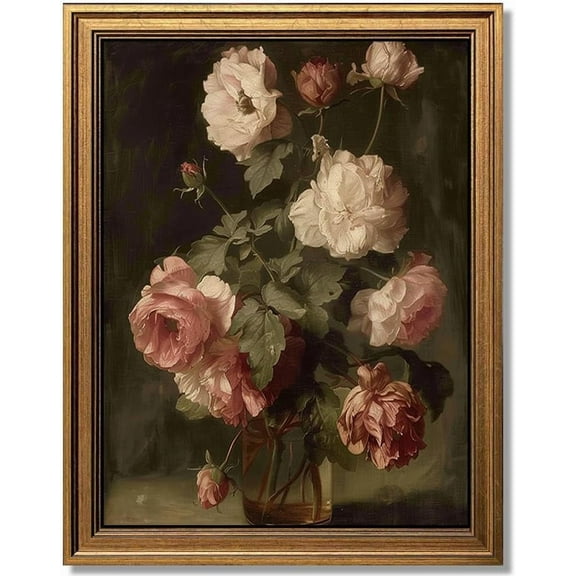 Gold Framed Vintage Wall Art Nature Mountain Landscape Painting Canvas Print Bedroom Kitchen Living Room Farmhouse Wall Decor