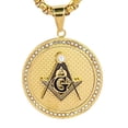 thumbnail image 1 of Gold Freemason Necklace Pendant Eye of Horus Men Jewelry Superior Quality 14K Yellow Gold Pendants Necklaces Master Masonic, 1 of 5