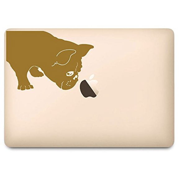 Gold French Bulldog Sniff Decal for 12" Macbook