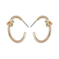 thumbnail image 1 of Gold Friendship Knot Hoop Earrings, 1 of 2