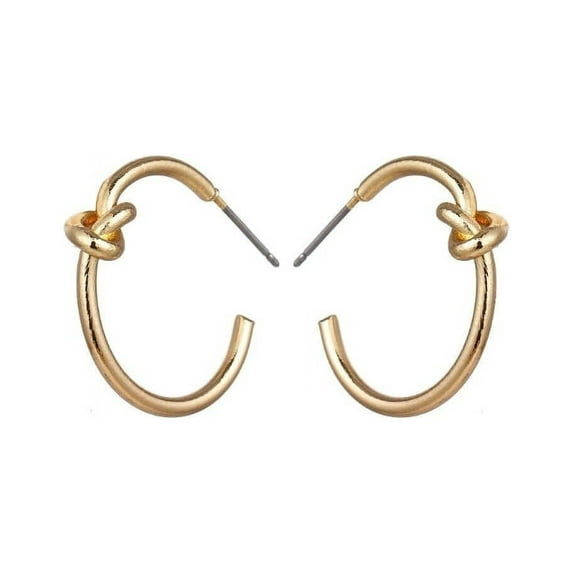 Gold Friendship Knot Hoop Earrings