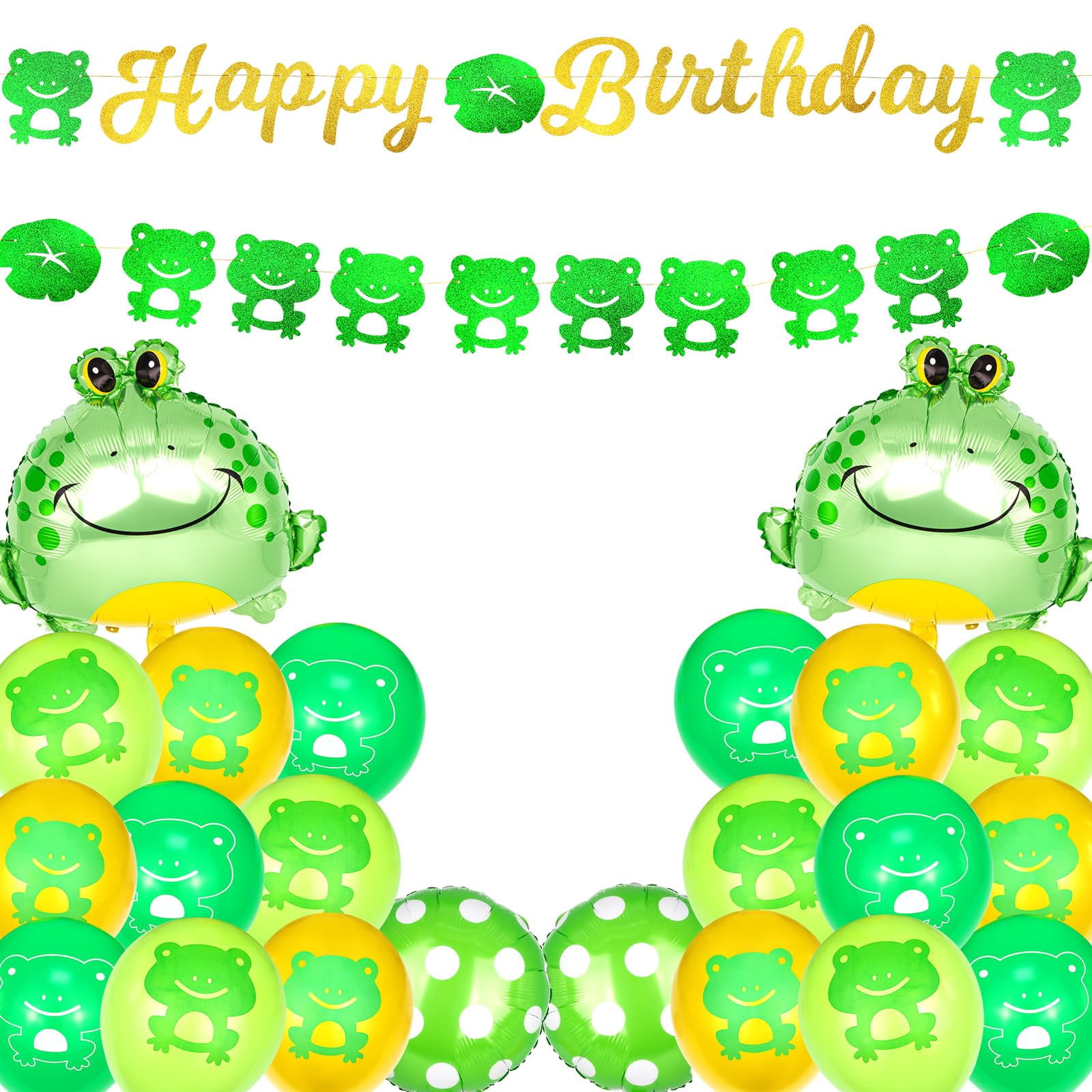 Aazon.co: 2 Pcs Green Frog Balloons Frog Shaped Foil Ylar Balloons...