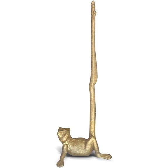 Gold Frog-Shaped Paper Towel Holder for Floor or Countertop