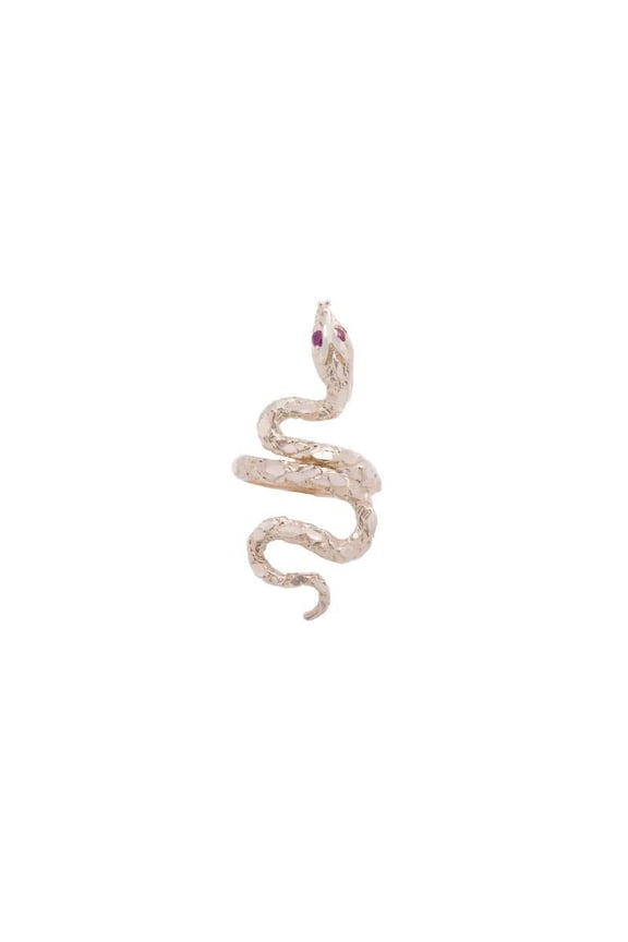 Gold Full Finger Slithering Snake Ruby Eyes Cocktail Ring in 14k Yellow Gold For Women | Artisan Carat