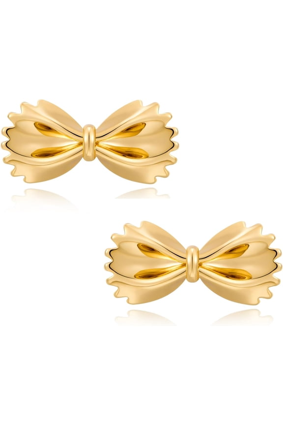 Gold Funny Small Studs Candy Bow Earrings Sweet Bow Tie Earrings Holiday Jewelry[f7384]