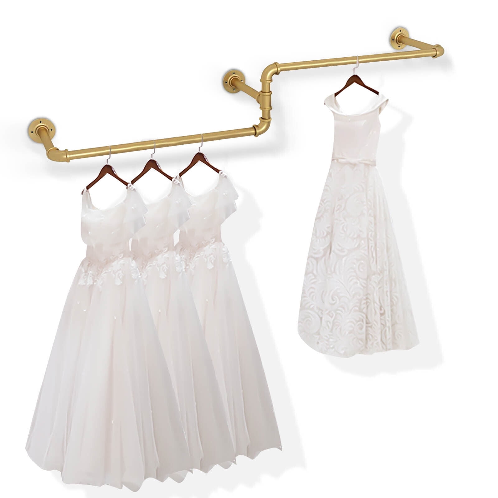 Gold Garment Rack Clothes Rack Wall Mounted Garment Holder Hanging Rod ...