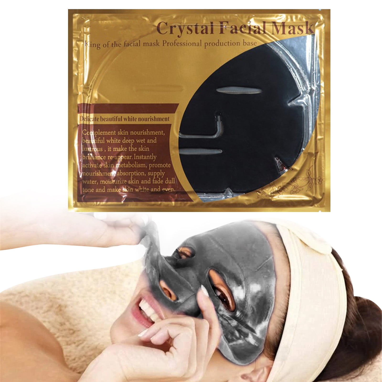 EMILYSTORES 24K Gold Gel Collagen Gesichtsmaske – 5 Stück, Anti-Aging & Feuchtigkeit