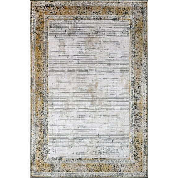 Gold Geometric Area Rugs for Living Room Washable Rugs Boho Moroccan Area Rug Soft Neutral Geometric Bohemian Carpet Distressed Indoor Rug for Bedroom Dining Room Office Foldable Nonslip Rug