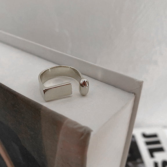 Gold Geometric Irregular Ring Female S925 Silver Ins European And American Retro Simplicity Cross-border Forefinger Ring