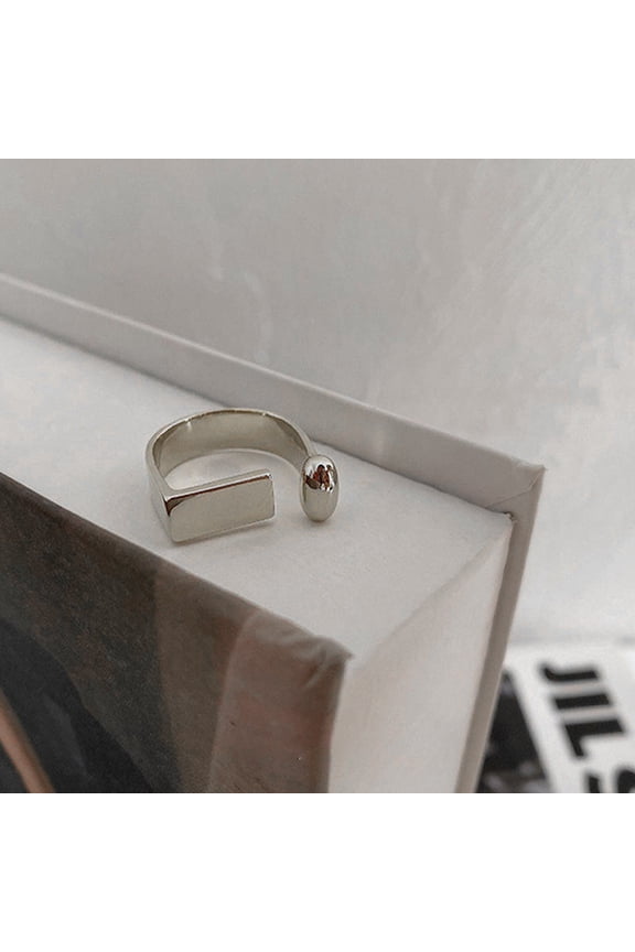 Gold Geometric Irregular Ring Female S925 Silver Ins European And American Retro Simplicity Cross-border Forefinger Ring