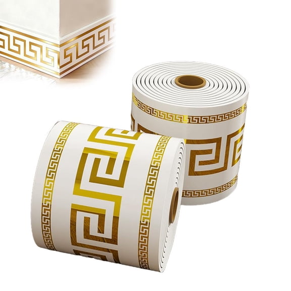 Gold Geometric Mirror Wall Sticker Trim - Self-Adhesive, Waterproof, Luxury Home Decor