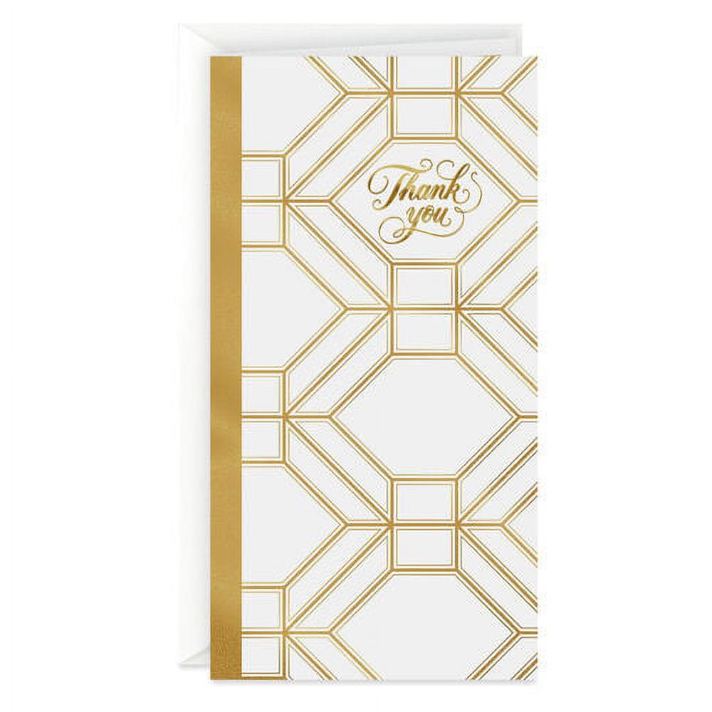 Gold Geometric Thank You Card Money Holder