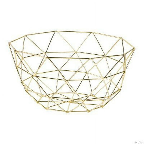 Gold Geometric Wireframe Basket, Wedding, Home Decor, 1 Piece