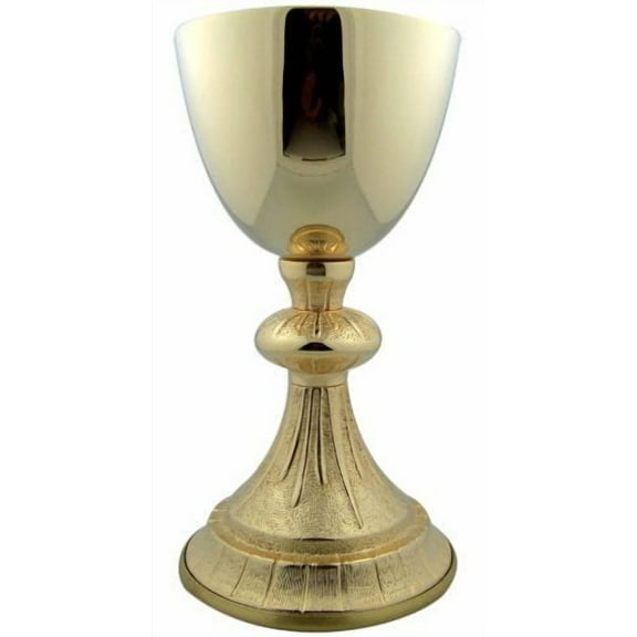 Gold Gild Catholic Christian Chalice Chapel Goblet Cup and Paten Church
