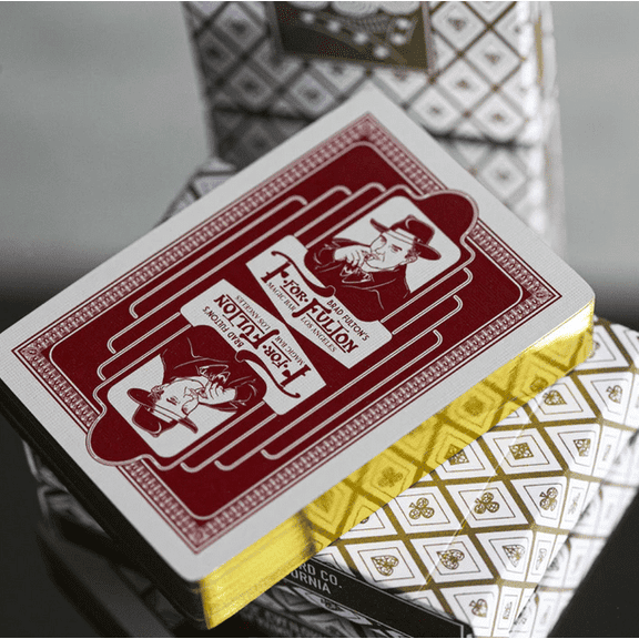 Gold Gilded F For Fulton Playing Cards