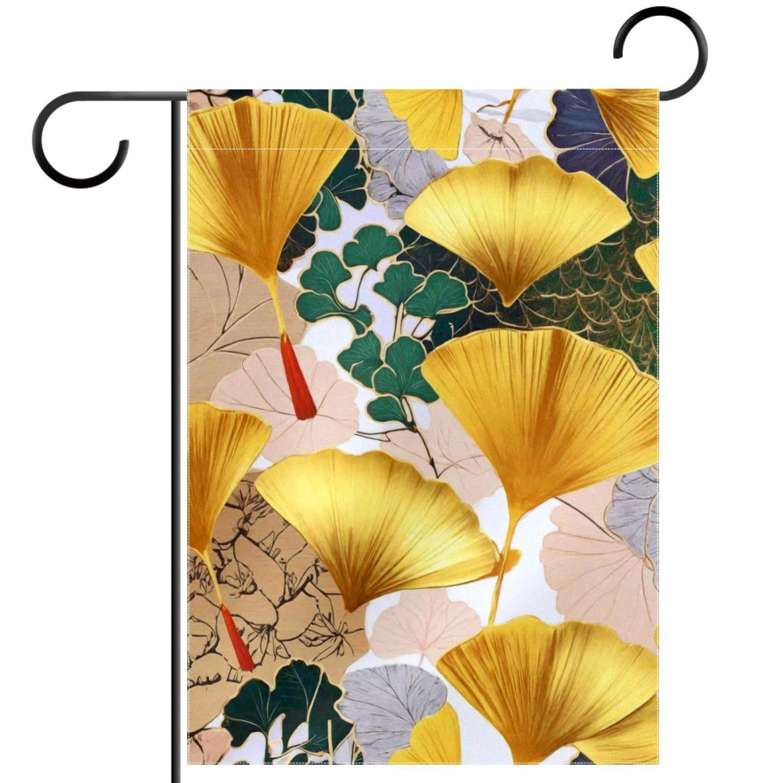 Gold Ginkgo Biloba Garden Flags, 12 x 18 Inch Double Sided