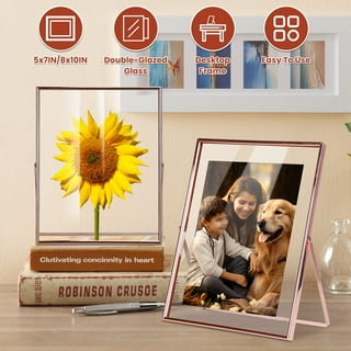 Double Glass Picture Frame Clear Glass Image Interchangeable Photo Frame  Glass Frame Frame Hanging Standing for Image Sizes up to 13 X 18 Cm 