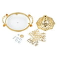 thumbnail image 1 of Gold Glass Fruit Tray Handcraft Multipurpose Candy Plate With Alloy Base Alloy Base For Display Flowers, 1 of 5